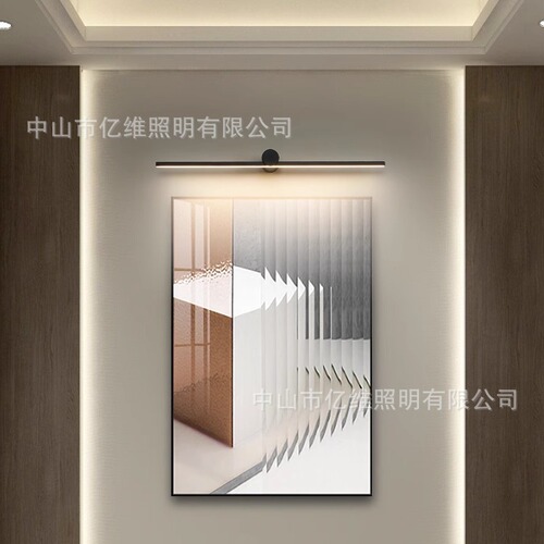 Mirror headlight Danish minimalist design LED strip wall lamp Nordic simple modern photo aisle background wall lamp