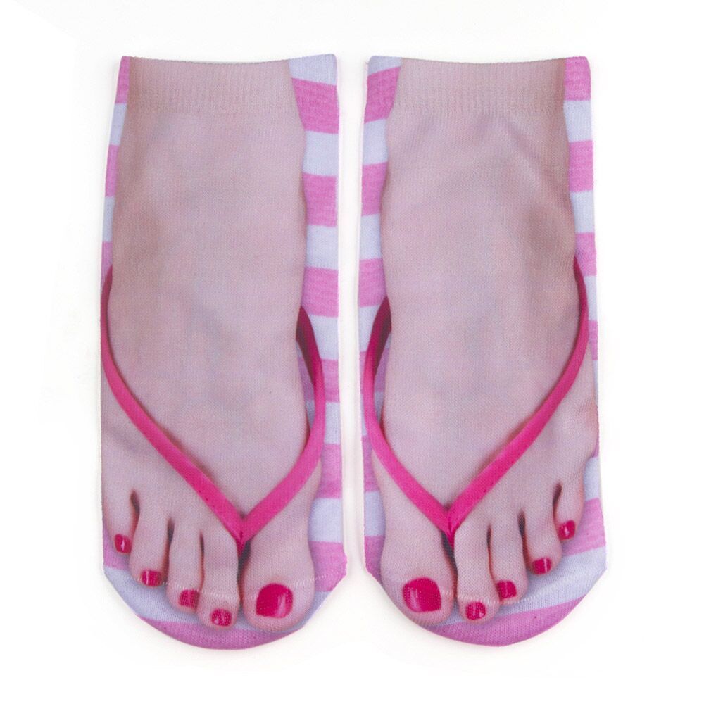 Calcetines calientes de chanclas de comercio exterior transfronterizo TEMU 3D impresión tridimensional calcetines divertidos uñas zapatos de lona calcetines de uñas