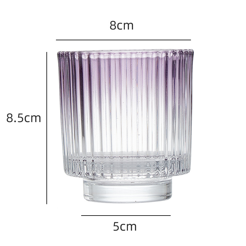 Mayorista taza de vela nórdica vacía taza de vidrio de color gradiente candelabro diy recipiente de incienso taza de incienso