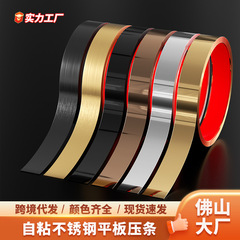 ステンレス鋼の装飾ストリップ、パンチングなし、粘着式フラットストリップ、金属製の装飾ストリップ、テレビの背景の壁、天井のエッジ