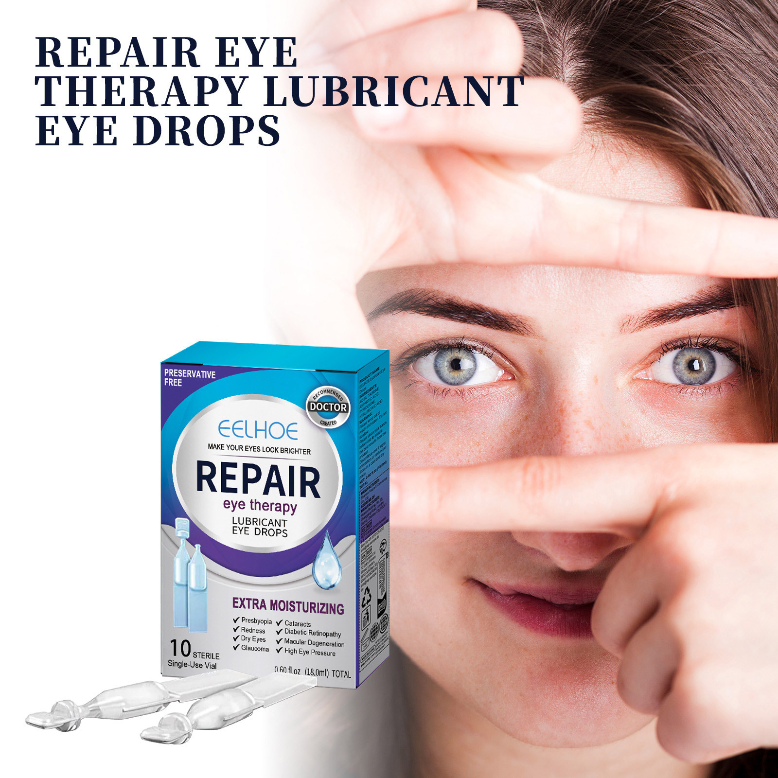 Eelhoe Eye Care Solution Gentle, Moisturizing, Refreshing, and Elasticizing Eye Care Solution for Daily Convenience