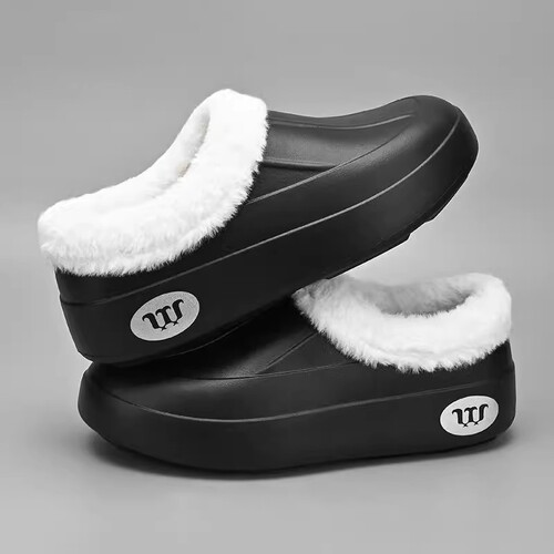 New winter new casual slip-on and velvet cotton slippers for men, EVA, light and poop feeling