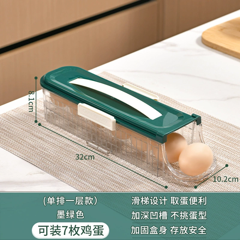 Egg storage box refrigerator side door storage box rolling food -class egg stand automatic rolling egg box, egg box preserving box