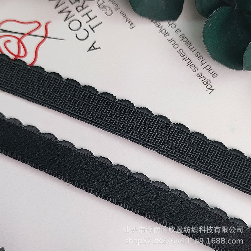 1.0/2.0月牙边双面松紧带裤子腰带弹力橡筋黑白色