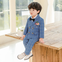 儿童西装套装春秋花童婚礼服小童英伦表演服宝宝抓周周岁男童西服