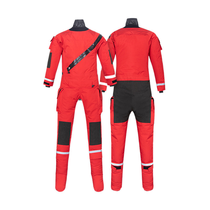 防汛消防连体密封搜救服防汛干式保温救生衣水域抢险工作服