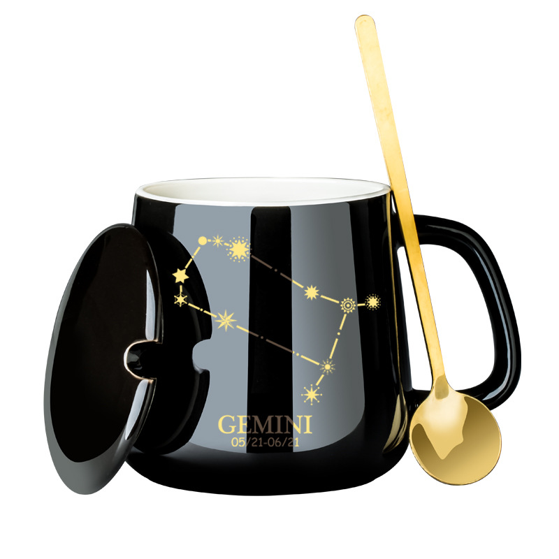 Twelve Constellations Warm Mug Household Ceramic Large Capacity Water Milk Breakfast Coffee Cup_voghion.com