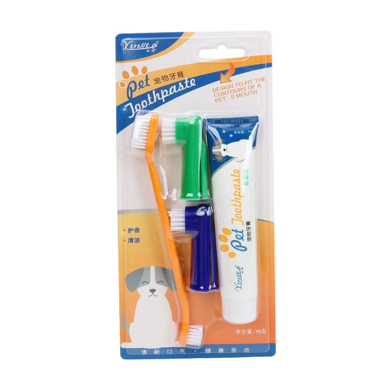 Fuente fabricante pasta de dientes para mascotas cepillo de dientes perros gatos dientes limpiadores perros gatitos dedo cubierta de cepillo de dientes desechable