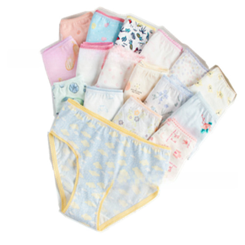 Export Triangle Panties for Girls, Cotton, Mixed Flowers, Multi-color Children's Underwear Factory Wholesale 