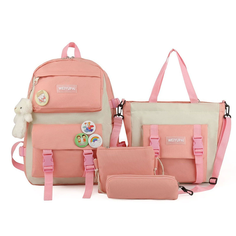 4-Piece Set: Winter Japanese-Style Large-Capacity Backpack with Matching Tote, Crossbody Bag & Pouch