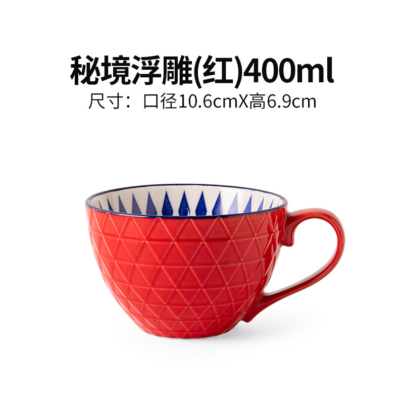 Relieve de tazas rojas 2