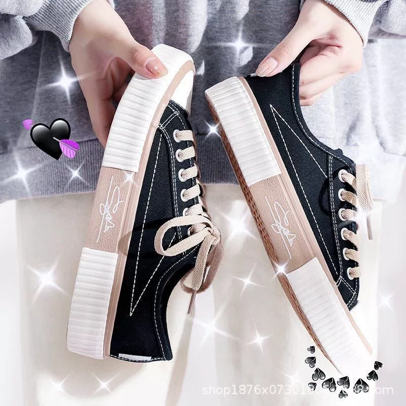 Низкие холщовые кеды для женщин, весенний повседневный стиль Harajuku ulzzang