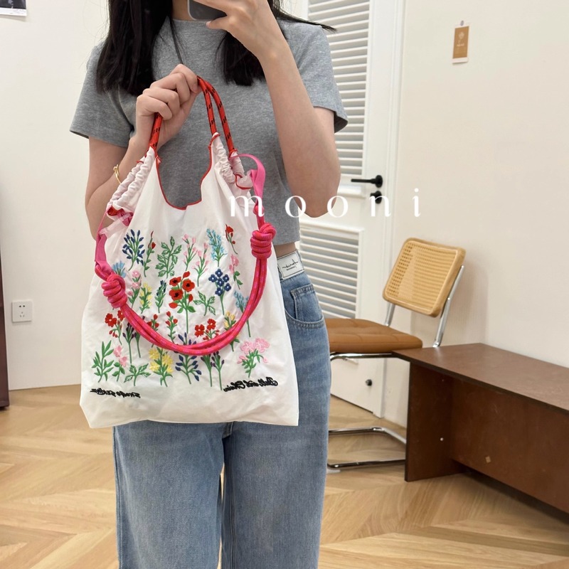 春の新日本刺繍ボールチェーン環境に優しいバッグレディースショッピングクロスボディバッグショルダーキャンバスバッグハンドバッグ|undefined