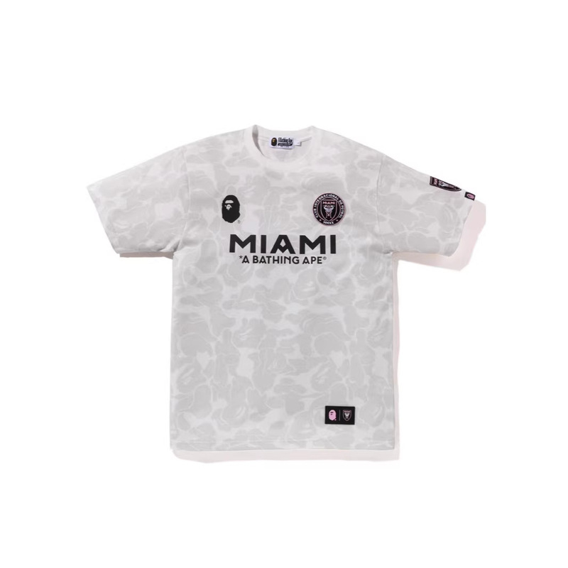BAPE trendy Miami camouflage short-sleeve summer new co-branded unisex sports T-shirt for men and women couples
