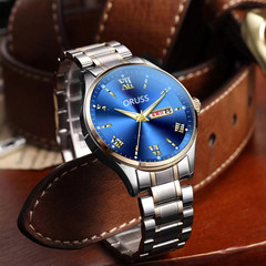 40mm Large Dial Luminous Waterproof Calendar Domestic Men's Fashion Trend Round Pointer Watch Factory Direct Sale