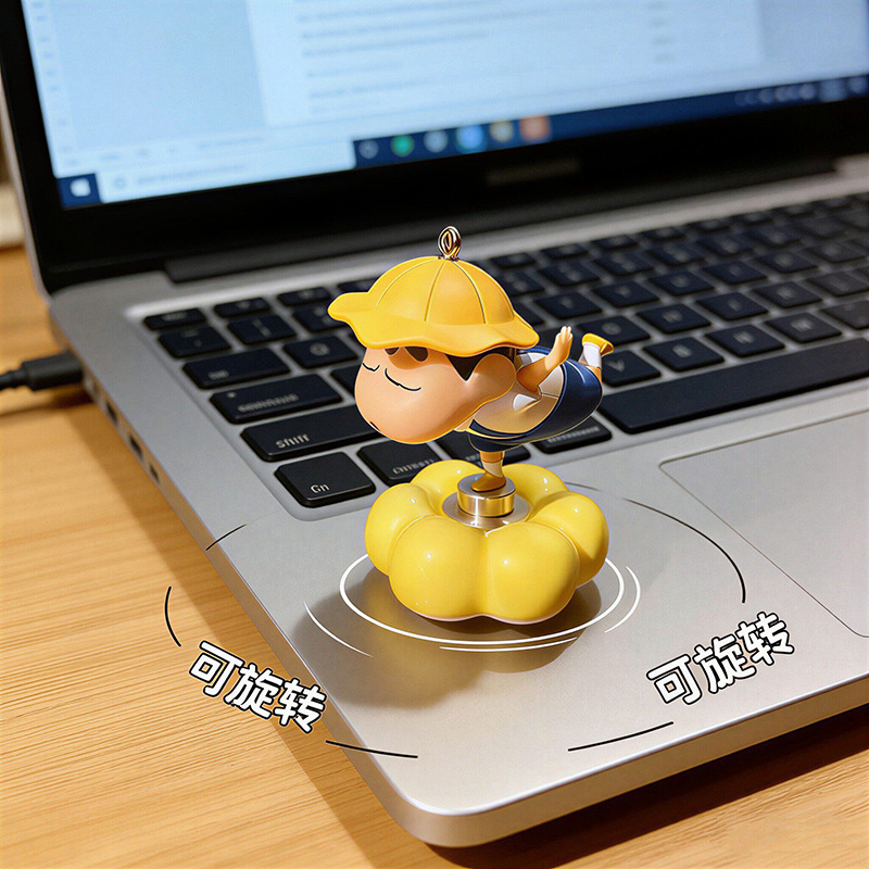 Healing and Stress-Relieving Rotating Shin-Chan Car Ornament Pendant for Electric Vehicle Interior, Car Dashboard, and Office Desk Decoration