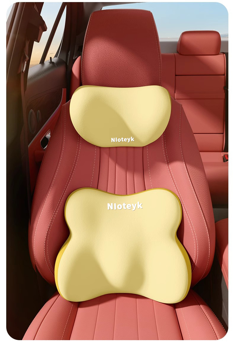 Cross-Border Car Headrest and Lumbar Support Cushion for Drivers, Long Sitting Protection, Lumbar Support Cushion for Car Use, Driving Lumbar Support Gadget