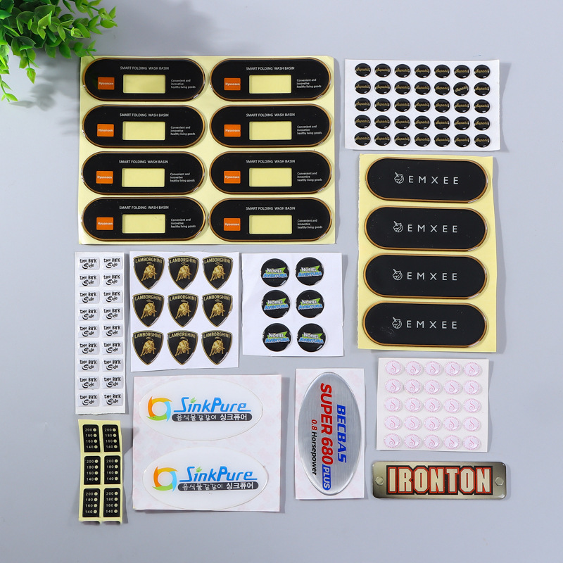 PVC水晶滴塑铭牌 滴胶标牌商标水晶滴胶铝标圆形异形金属牌logo