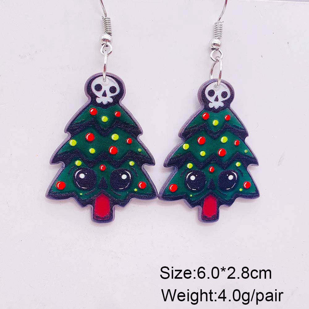 Acrylic Material 1 Pair Streetwear Geometric Christmas Hat Water Droplets Arylic Drop Earrings