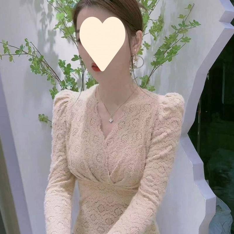 [2025 春季新款洋气小衫紫色内搭蕾丝衫女V领高级感打底衫内穿上衣]