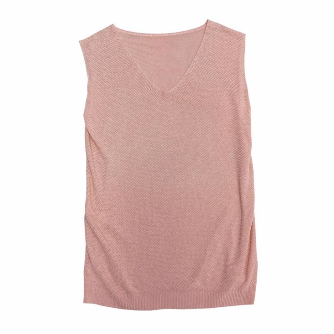 40.00 kg-100.00 kg Loose plus size Camisole Women's Summer Knitted Ice Silk T-Shirt Base Shirt Sleeveless Inner Top