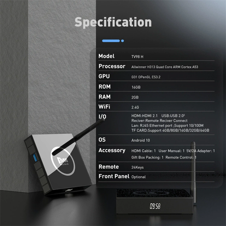 Кросс-бордер tv98H сетевой ресивер Android12 2.4GWIFI ТВ-бокс tv98 одиночная частота TVbox
