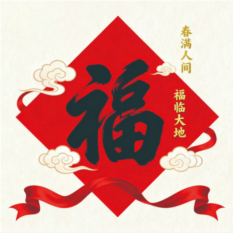 春节创意红色福字贴画室内布置窗花元旦商场橱窗场景布置玻璃贴纸