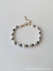 S145-meter-shaped pearl blue stone bracelet #SZ1494