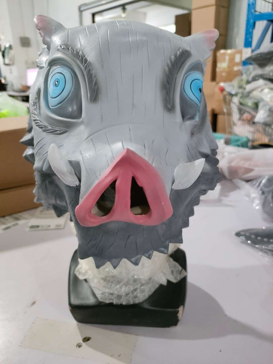 Dämonentöter-Maske, Schweinekopf-Mund, flache Latex-Maske, Tanzparty, Plüsch-Schweinekopfbedeckung_voghion.com