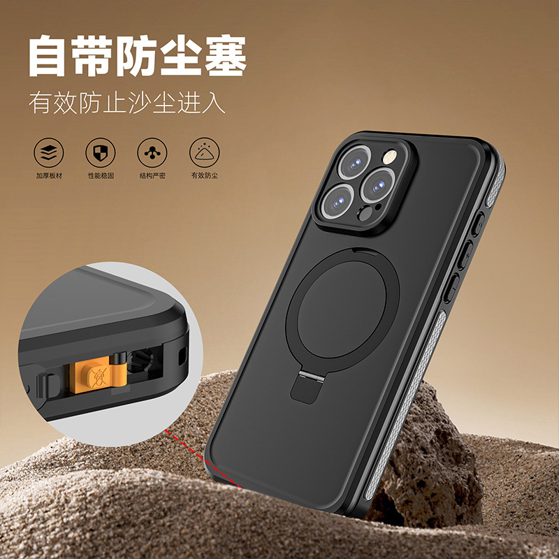 欧米はiphone15proMax6.7携帯電話ケースの新型防水転倒防止スタンド携帯電話保護カバーに適用されている|undefined