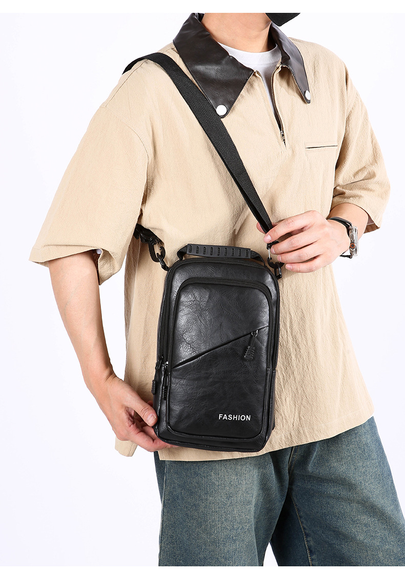 Foreign trade casual men's chest bag, password lock anti-theft motorcycle crossbody bag, outdoor simple commuting large capacity single-shoulder bag undefined