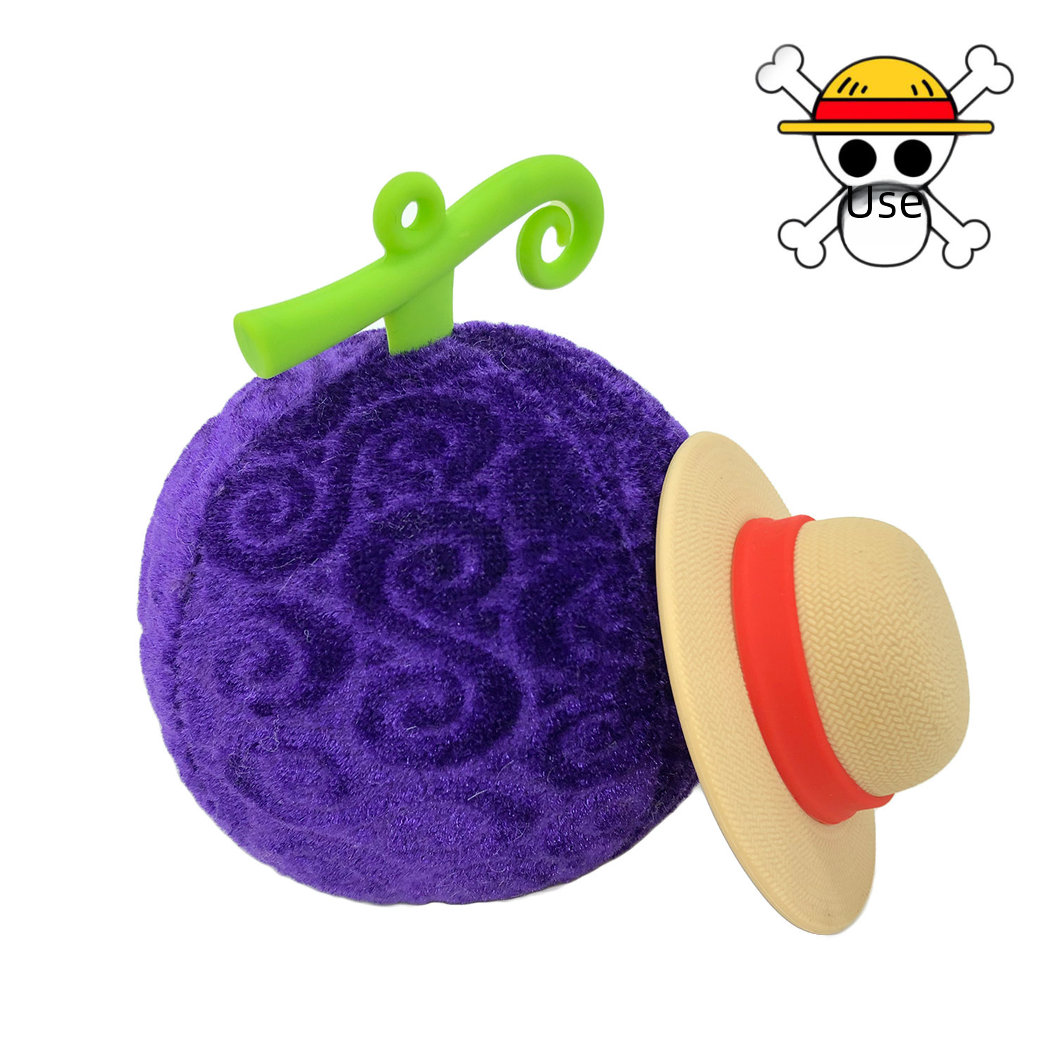 Anime Devil Fruit one piece GK Demon Luffy hat rubber fruit plush keychain pendant toy