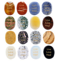 Xiaohongshu グレースストーン 天然半貴石 スローガン「live love heal」刻印 ポケットパームストーン ギフト