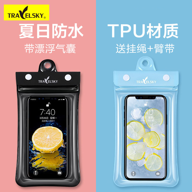 Swimming Tpu Large-Capacity Airbag Waterproof Phone Bag Ins Waterproof Phone Pouch Diving Case Rainproof Ins Style Sealed