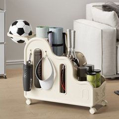 ホームフィットネス雑貨収納ラック折りたたみヨガマット収納ボックススポーツ用品バスケットラックモバイルトロリー