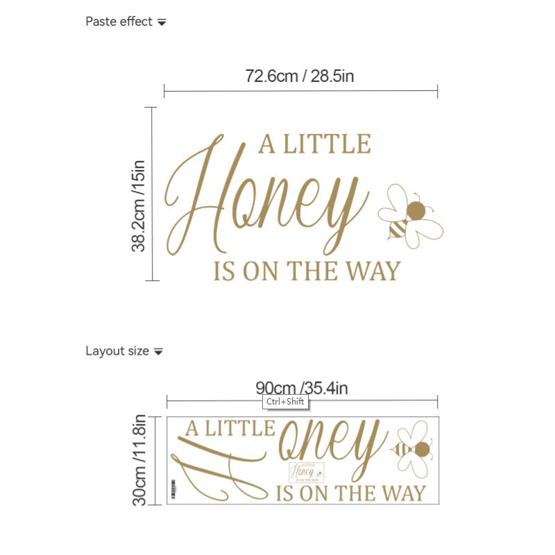 baby shower party decal logo pvc self-adhesive temuA Little Honey is on The Way