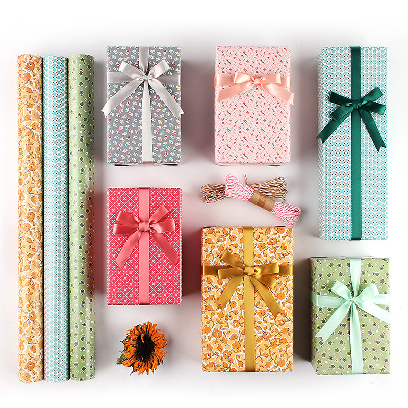 Papel de regalo floral pequeño, papel de regalo, papel tapiz, papel de fondo, bolsa DIY, cubierta de libro, papel, recuerdo de papel al por mayor