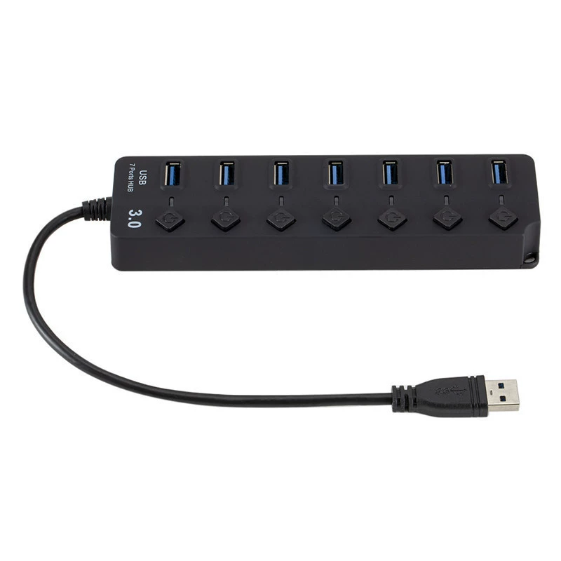 USB 3.0 хаб 4 порта с кнопочным переключателем, USB3.0 один на четыре, измерительный