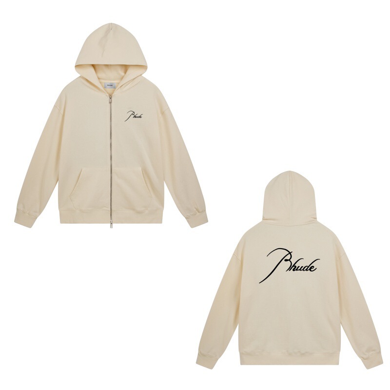 美式小众潮牌RHUDE秋冬新款ins皇冠旗帜高街复古宽松连帽卫衣男女|undefined