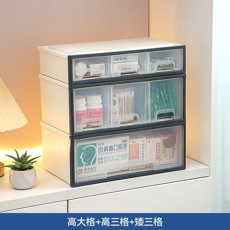 家用药箱家庭装大号抽屉式常用药品收纳盒多层大容量透明分|undefined