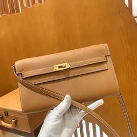 纯手工缝制法国原厂epsom皮凯莉包woc手拿晚宴包真皮女单肩斜挎包