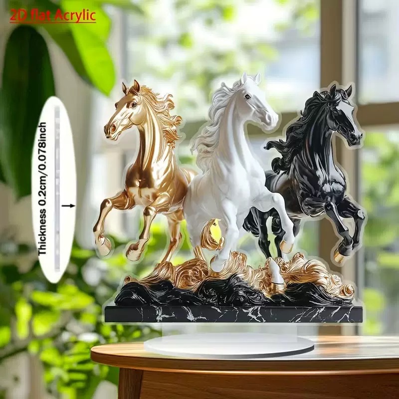 Colgante transfronterizo nuevo año del caballo 2026 acrílico 2D decoración de escritorio para el hogar decoración de la sala de estar decoración de vacaciones del dormitorio