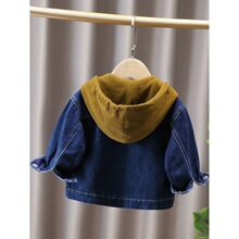 儿童个性连帽拉链牛仔外套男童新款春秋装宝宝风衣中小童夹克衫潮