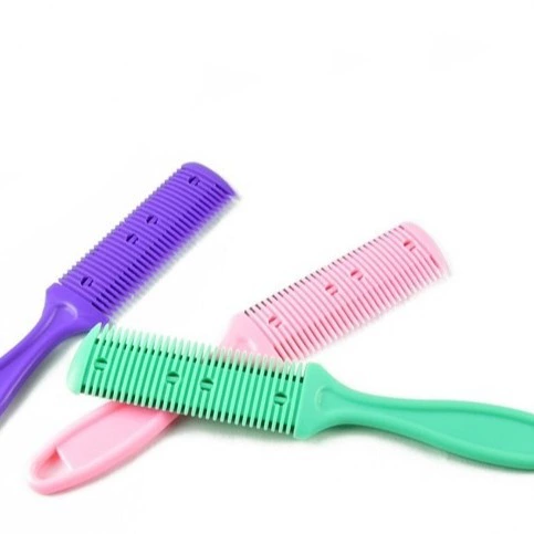 Двусторонний нож расческа для стрижки волос + двустороннее лезвие из нержавеющей стали/нож для стрижки волос/машинка для стрижки волос/парикмахерский нож парикмахерские инструменты