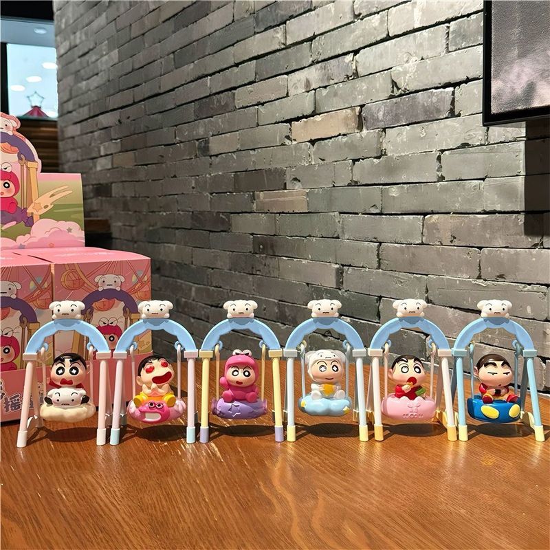 蜡笔小新荡秋千系列盲盒手办潮玩公仔解压治愈系桌面摆件玩偶礼物|undefined