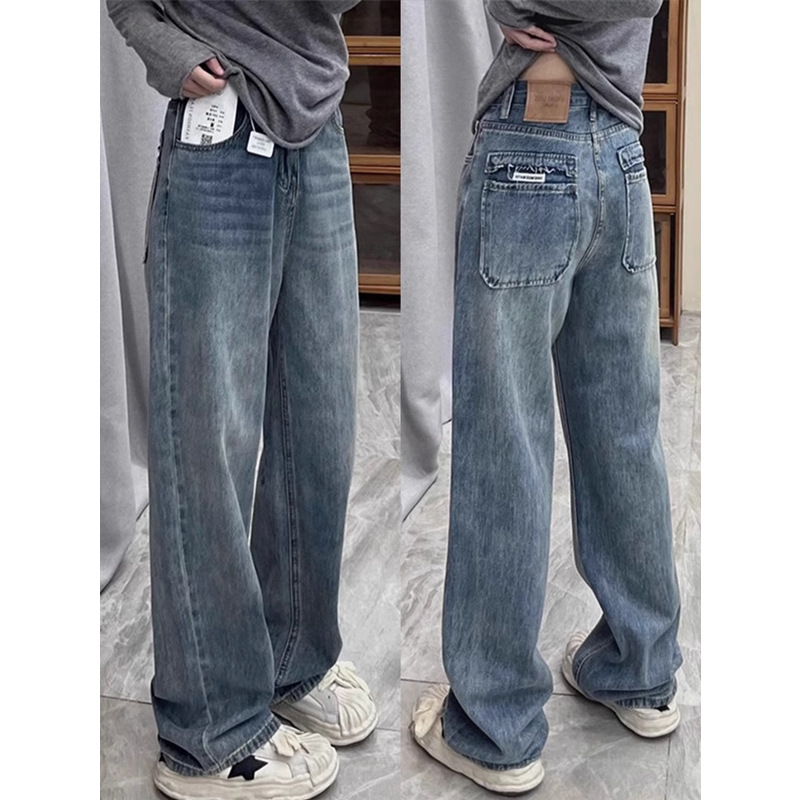 Retro High-Waisted Wide Leg Jeans For Women Loose Fit Slimming Straight Leg Plus Size Spring Autumn Stylish Clothing_voghion.com