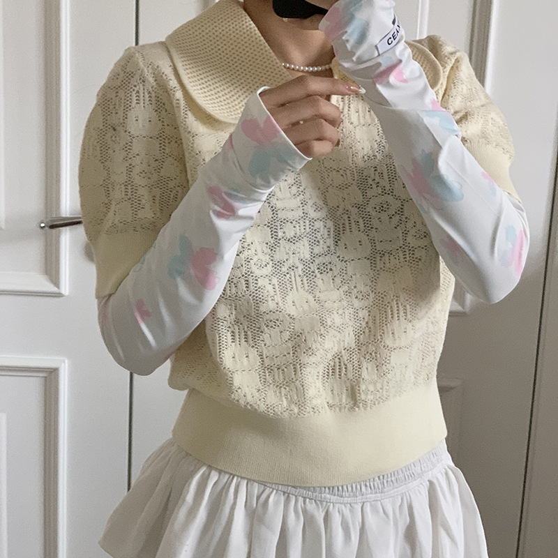 Mangas de hielo, mangas de seda de hielo, mujeres, ciclismo de verano, sombra al aire libre, protección UV, degradado, lazo, mangas de hielo, mangas de protección solar