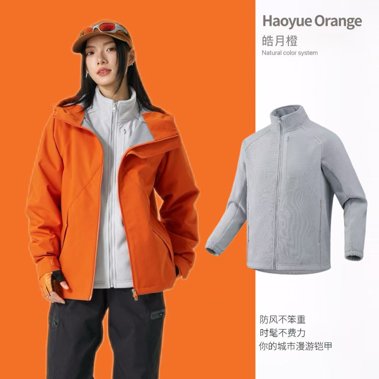 Chaqueta de exterior ligera, resistente al viento, impermeable y resistente al aceite de la marca Shanke para mujer, chaqueta de senderismo y montañismo magnética con triple protección DuPont para hombre.