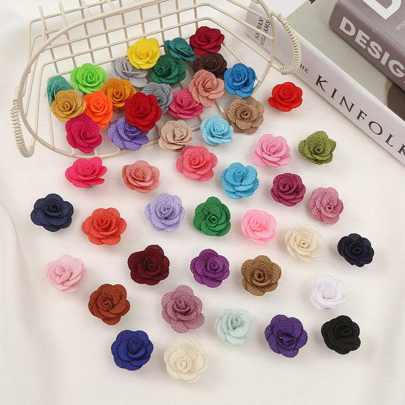 Handmade 2.5cm Pearl and Linen Fabric Camellia DIY Shoe Flower Headdress Earrings Accessories Hairpin Clothing Accessories Wholesale Handmade 2.5cm Pearl and Linen Fabric Camellia DIY Shoe Flower Headdress Earrings Accessories Hairpin Clothing Accessories Wholesale