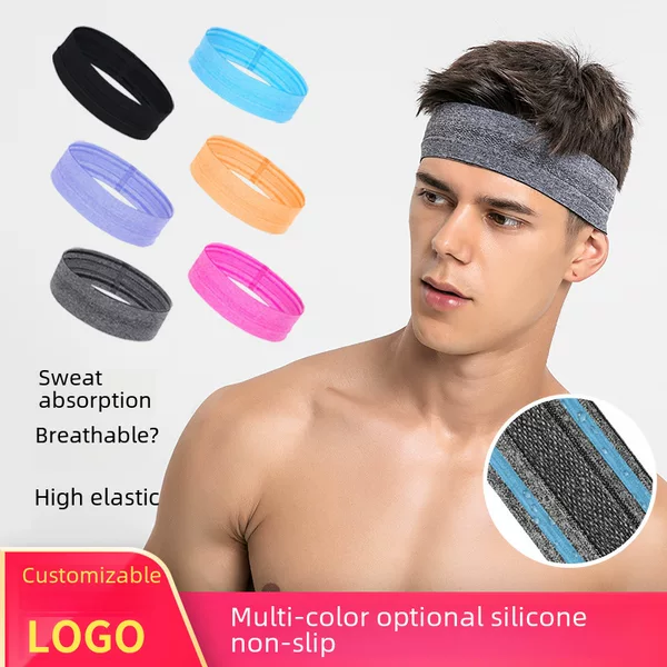 Amazon Sweat-Absorbing Seamless Sports Headband Running Non-Slip Silicone Anti-Sweat Band Yoga Hairband Wholesale Starting from One Piece